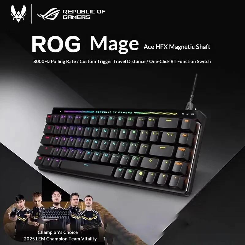 ROG Falchion ACE HFX Magnetic Keyboards 8Khz RT Toggle Low Delay RGB Gaming Mechanical Keyboard Gasket Hot Swap Pc Accessories
