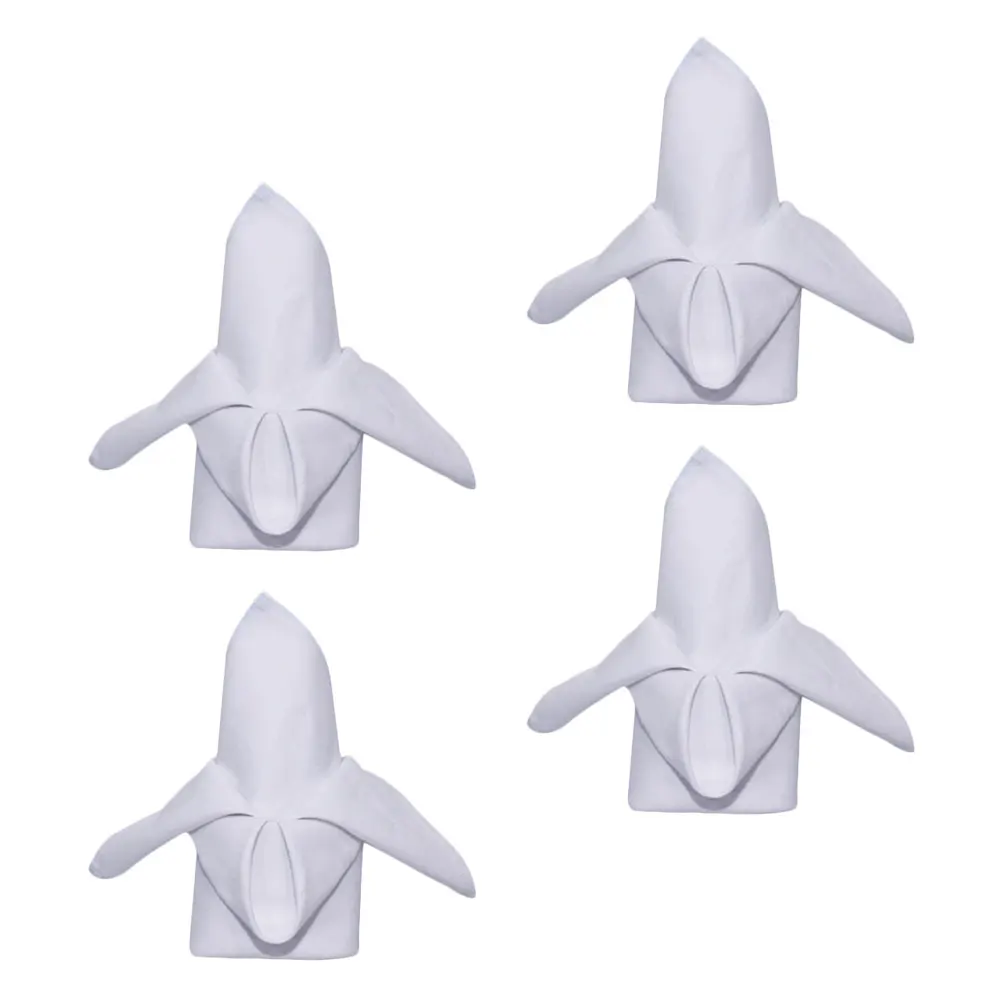 

4Pcs Thick White Cotton Napkins Washable Table Napkin for Wedding Restaurant Hotel White Napkin Cotton Napkins for Hotel