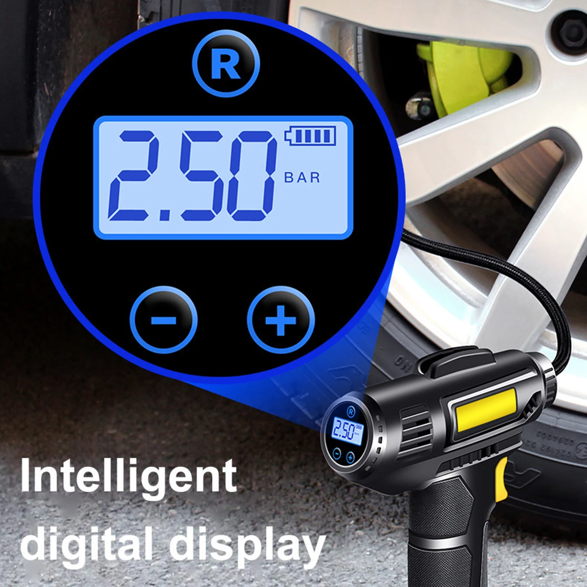 Car Air Compressor 120W Wireless Handheld Car Inflatable Pump Portable Air Pump Digital Display Pump For Car Bicycle Motorcycles