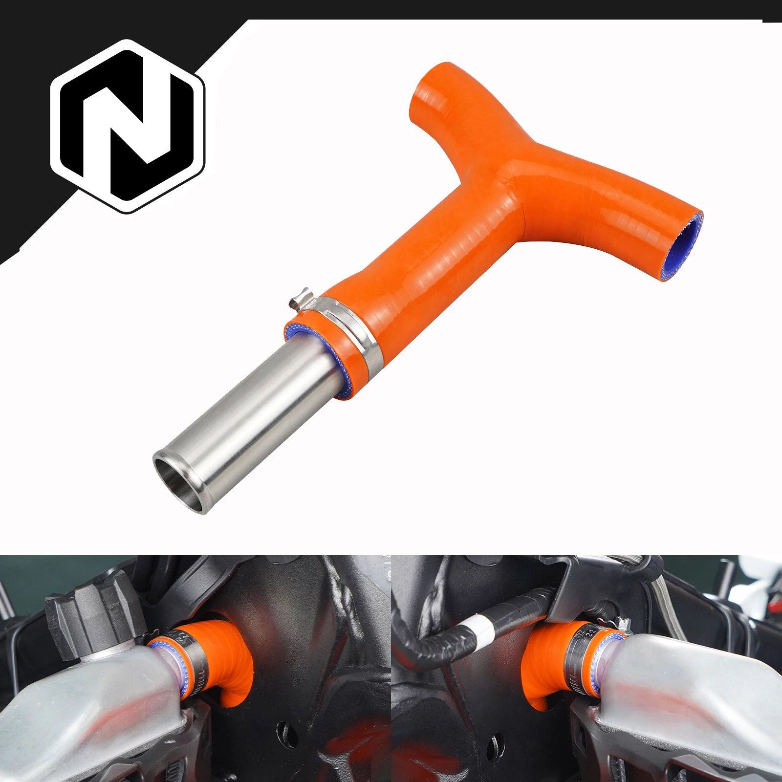 

NICECNC For KTM EXC 300 2020-2023 193MM Frame T-Piece Radiator Hose Kit EXCF 350 XCW 500 20-23 SX 125 SXF 450 XC300 2019-2022