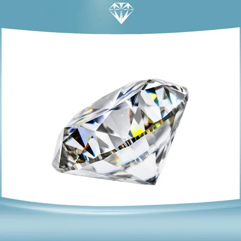 Piedra de moissanita de corte redondo, piedra suelta de moissanita, precios al por mayor, piedras preciosas para fabricación de joyas de moissanita, 0,1 CT-12CT, Color D, Vvs1