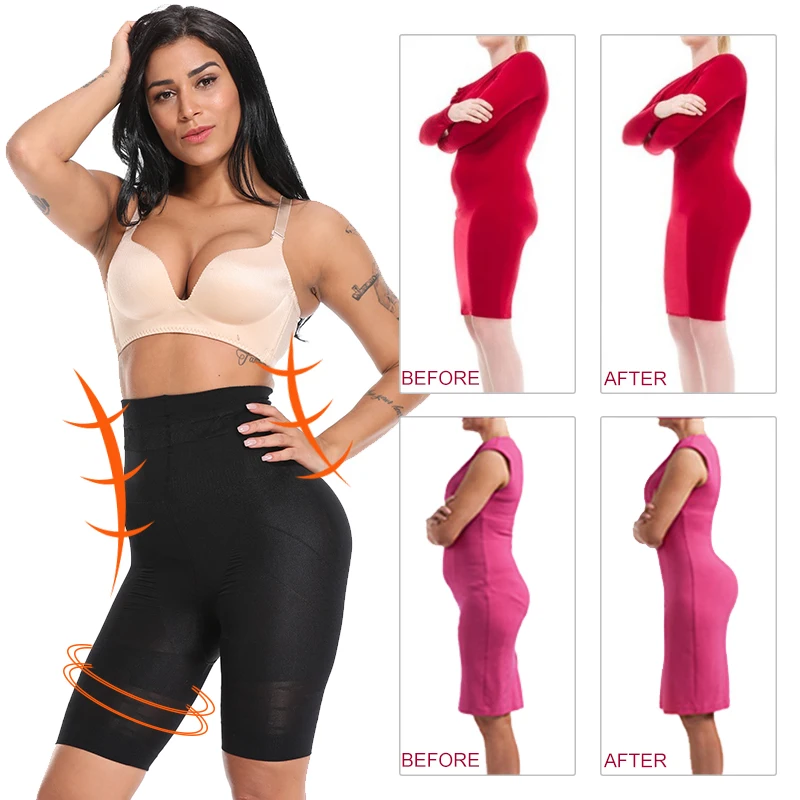 Women High Waist Seamless Waist Trainer Body Shaper Briefs Firm Control Tummy Thong Shapewear Panties Girdle Slimming Underwear