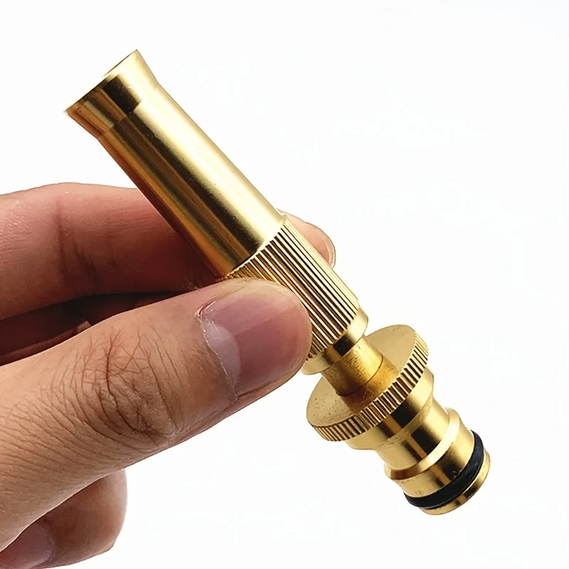 Pure Copper Spray Nozzle Water Gun Brass High Pressure Direct Spray Sprinkler Quick Connector Home Garden Hose Adjustable Gun
