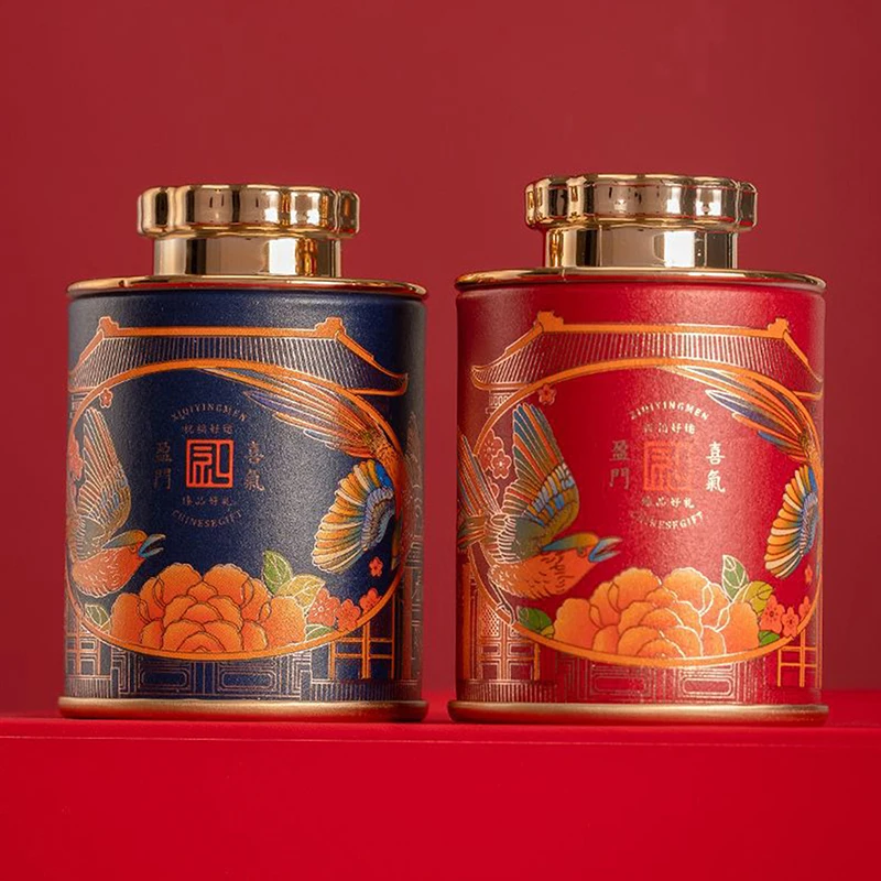 

Mini Tea Container With Lid Candy Retro Empty Cans Container Coffee Pu'er Rock Black Tea Storage Container Can Jar