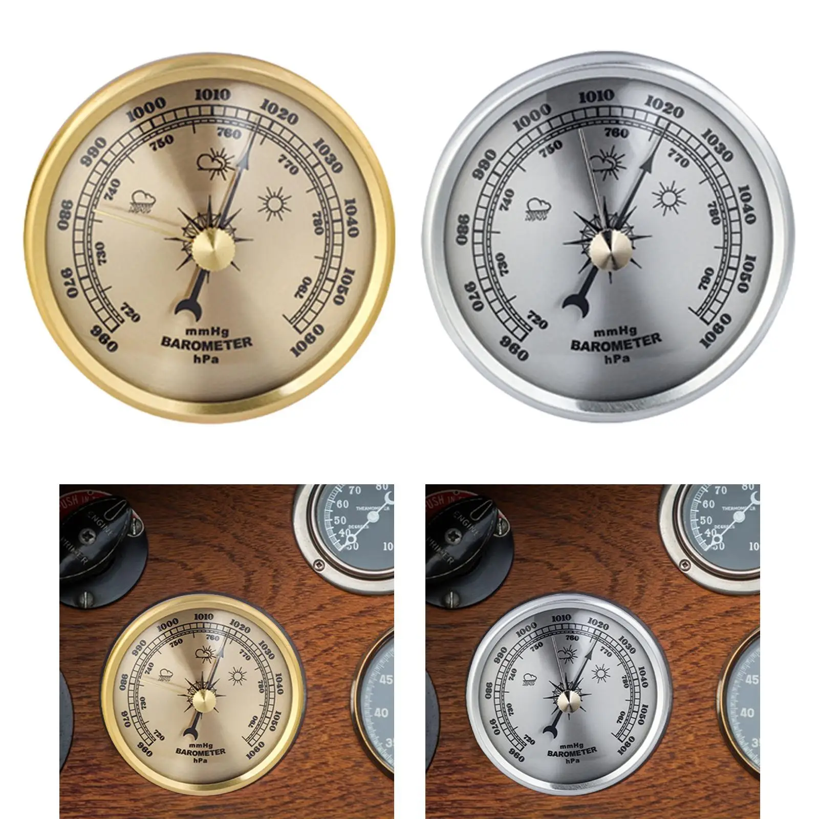 

Aneroid Barometer 70mm Metal Frame Portable Pressure Gauge for Plants And Boating