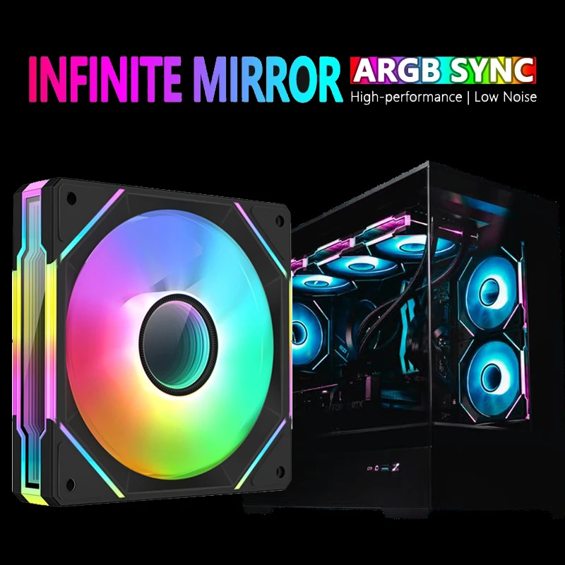 120mm Black Mirror RGB Fans High Airflow Ultra-Quiet Speed Control Prism 5 Pro Premium PC Fans