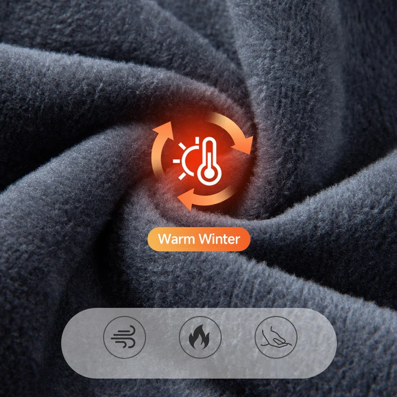 عالية الجودة الشتاء الصوف الدافئة سراويل تقليدية الرجال مرونة الخصر مستقيم سستة جيب في الهواء الطلق يتدفقون سروال قصير الذكور