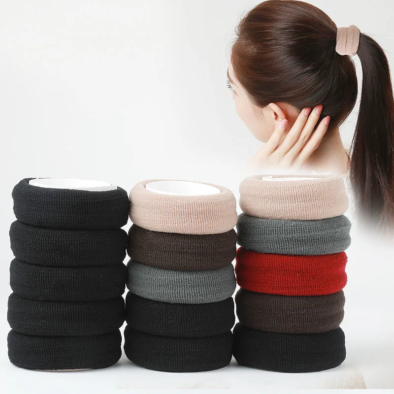 

24Set/Lot 10Pcs/Set DIY Simple Multi Fabrics Overstriking Thicken Hair Ring Elasticity Head Bands Styling Tool Accessory HA1654