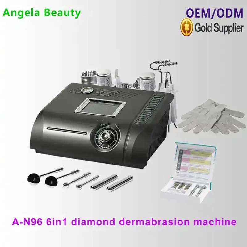 6in1 الماس اللوازم الطبية جلدي تقشير بالموجات فوق الصوتية الجلد الغسيل الجسم الوجه مدلك الفوتون LED تجديد الجلد #6
