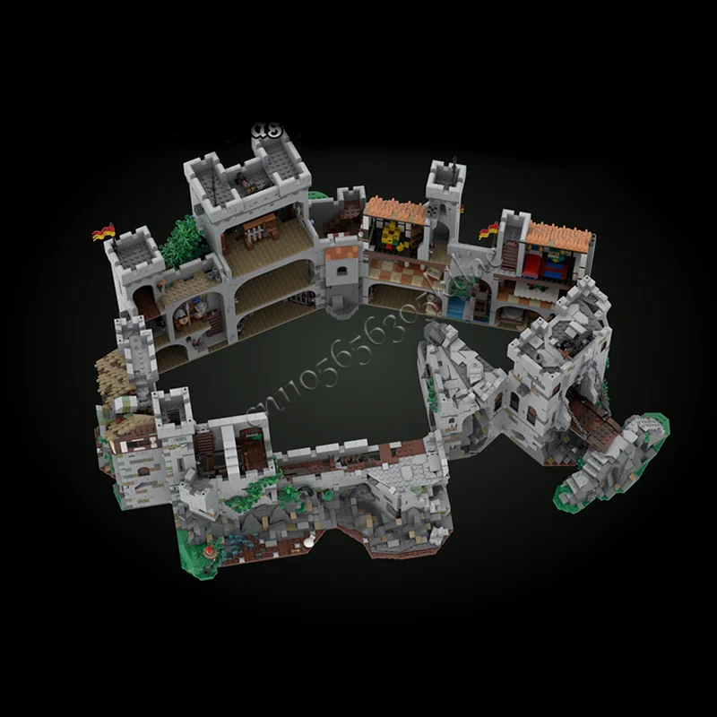 3765 부품 MOC 중세 모듈식 폐성 모델 블록 DIY 창의적 조립 브릭 장난감 어린이 축제 선물