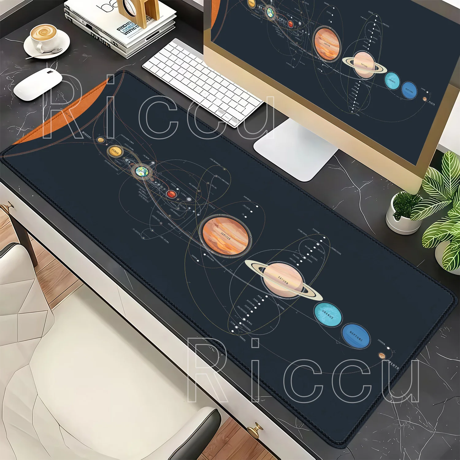 Cartoon XXL Universe Space Solar System Mouse Pad Anime HD Printing Mousepad Gaming Office Accessorie Keyboard Non-slip Desk Mat