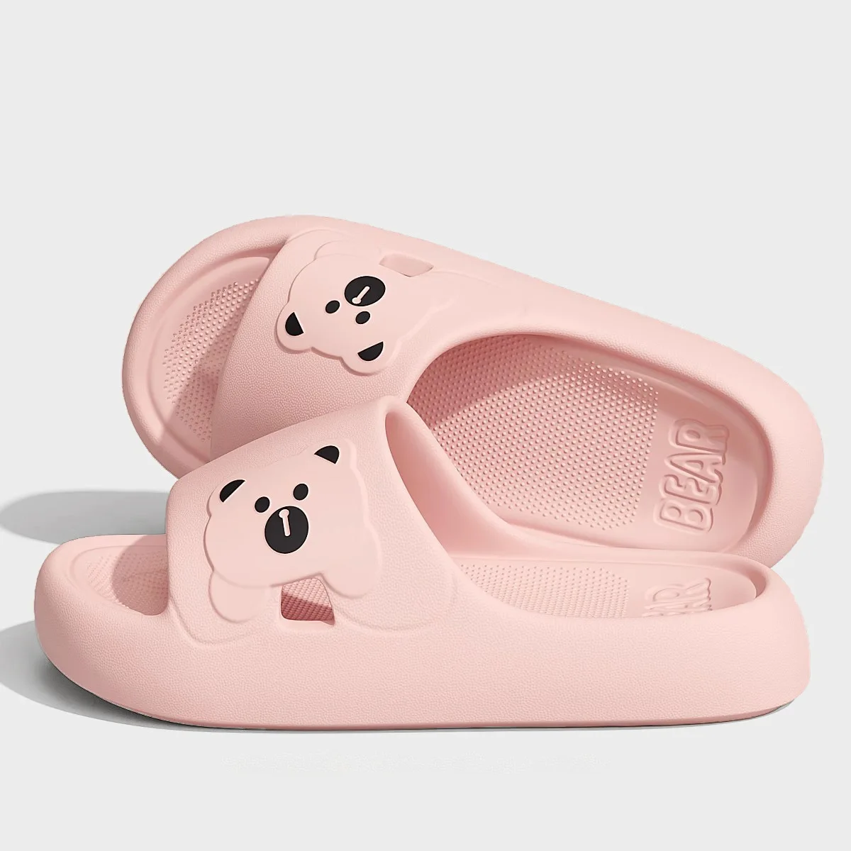 Cute Cartoon Bear Indoor Slippers for Women 2025 New Lightweight Soft Eva Slides Woman Comfort Home Bathroom Non Slip Slippers image 2