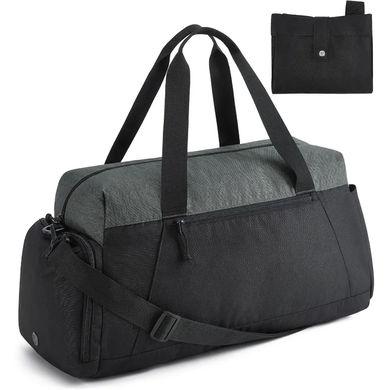 Foldable Travel Duffle Bag Lightweight Weekender Duffel Bag With Shoe Compartment, Water Resistant Workout