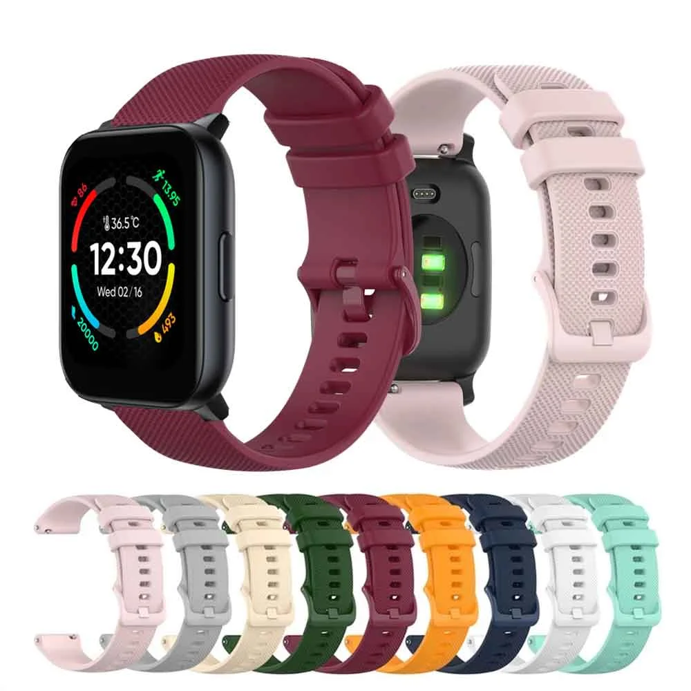 20mm Sport Silicone Watch Strap For Realme Techlife Watch S100 Smartwatch Band Bracelet Wrist band Replacement Watch Accessories