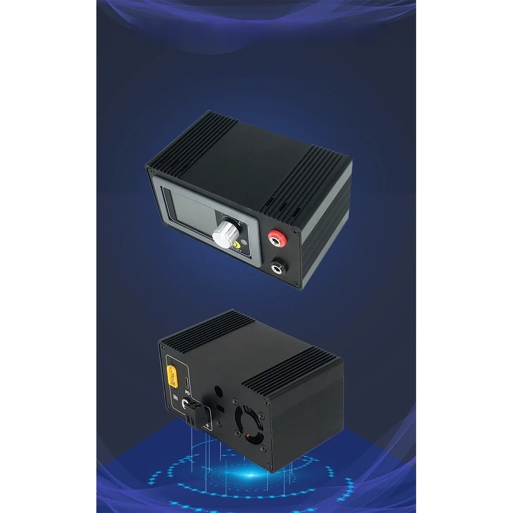 1Pc DIY CNC Aluminum Alloy Housing Case Kit With PD Port For DC Regulated Power Supply 360 Rotatable Screen Black Enclosure Box