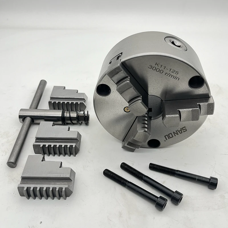 Lathe Chuck 125mm Front Mount SANOU Brand 3 Jaw Self-Centering Lathe Chuck K11-125 Manual Metal Chuck