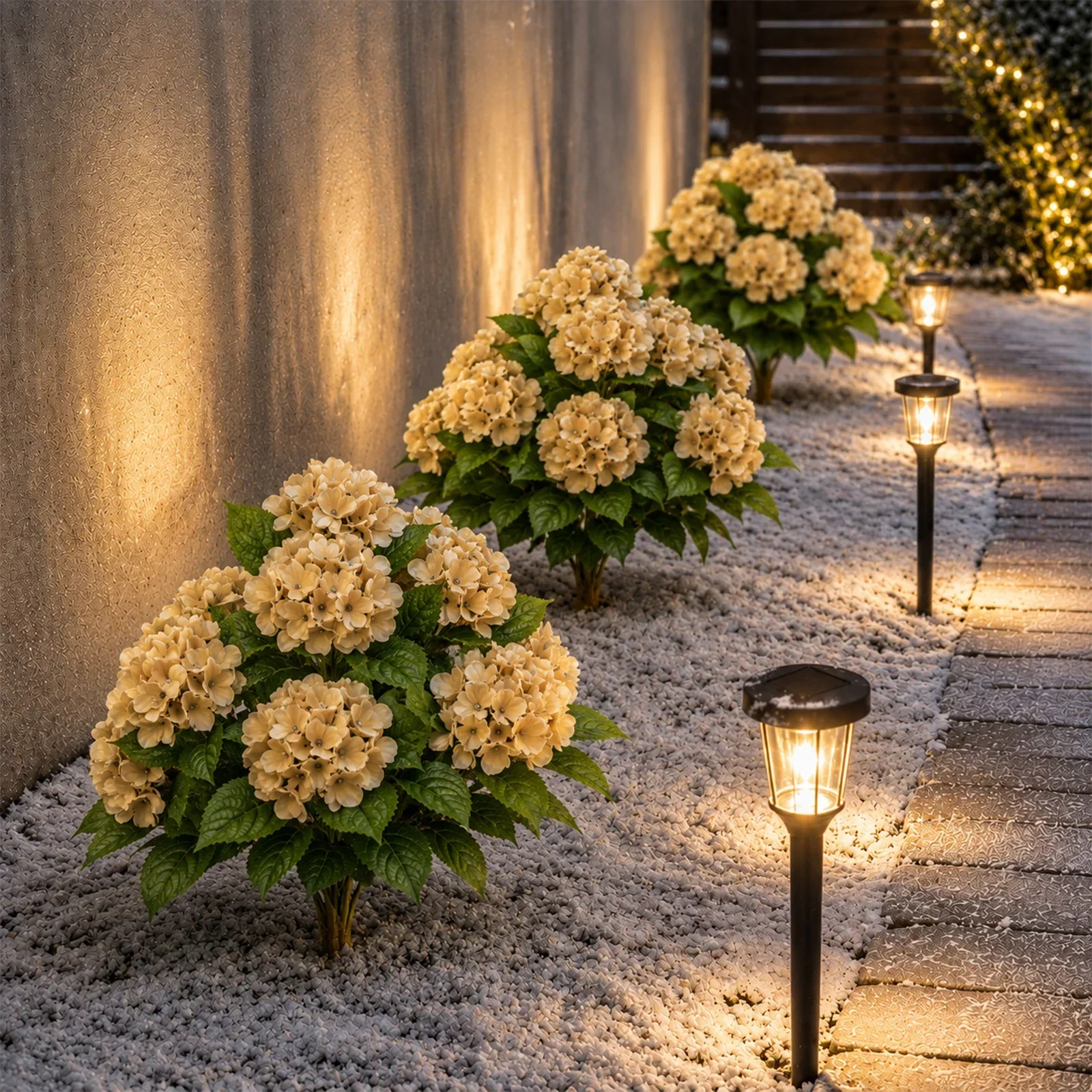 2Pcs 25 Inch Artificial Hydrangea Tree with Spikes Faux Silk Hydrangea Bush Flower Tree for Porch Patio Garden Home Decor