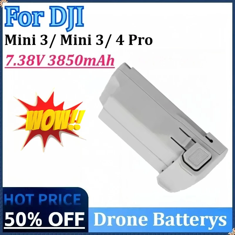 

Newly 7.38V 3850mAh Drone Battery for DJI Mini 3/ Mini 3/4 Pro RC Flight Time 47 Minutes Intelligent Flight Accessories Battery