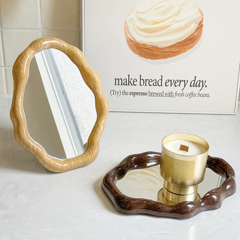 Espejo de pie Irregular creativo, espejo de maquillaje de escritorio, espejo de maquillaje ornamental, decoración de habitación, cosméticos, decoración del hogar