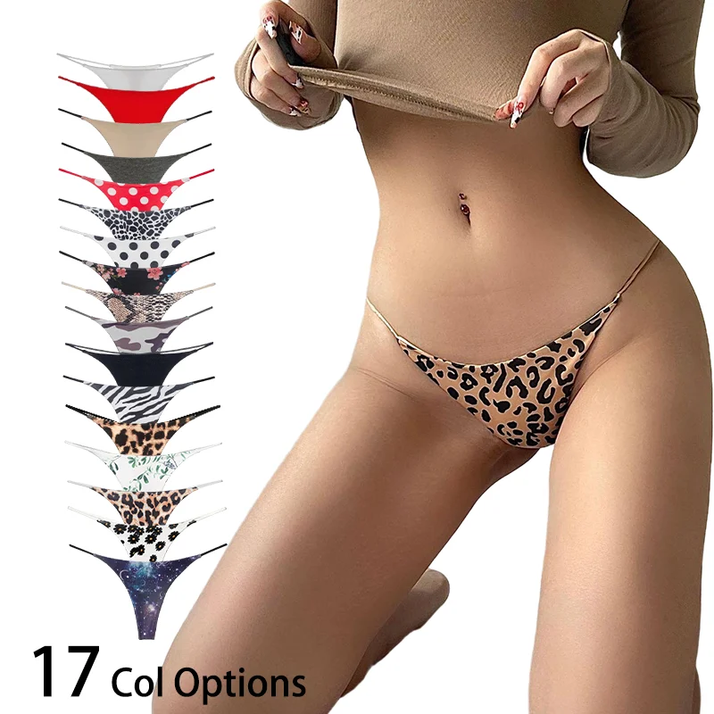 

Женские сексуальные стринги с низкой талией, 17 цветов, с леопардовым и зебровым принтом, бесшовные, высокоэластичные, удобные, с Т-образной спинкой