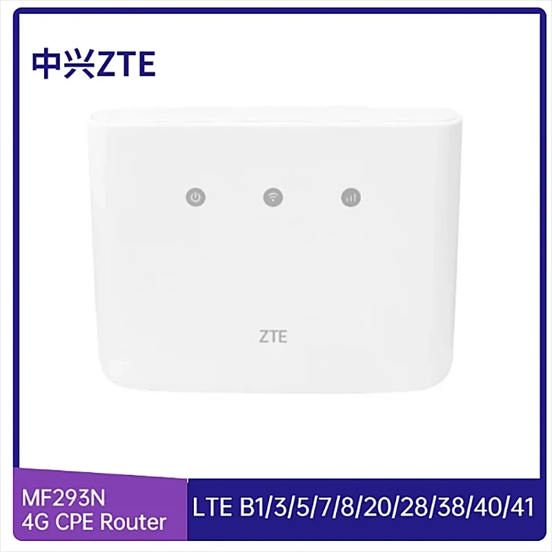 ZTE 4G CPE Router Unlocked LTE B1/3/5/7/8/20/28/38/40/41 CPE With Voice MF293N Plus Antenna