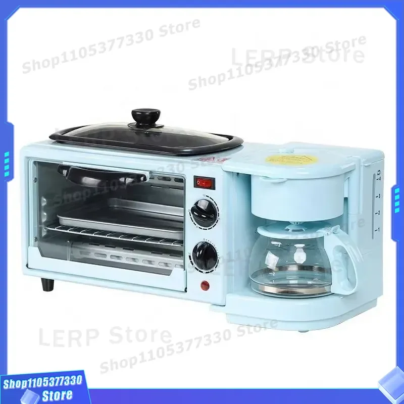 3 in 1 Breakfast Station with Coffee Maker Toaster Oven and Hot Plate Multifunctional Kitchen Appliance for Home Use Compact