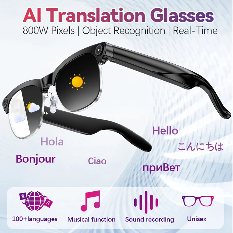 AI Smart Glasses with Camera 4 - Audio Music Recognition review and price
