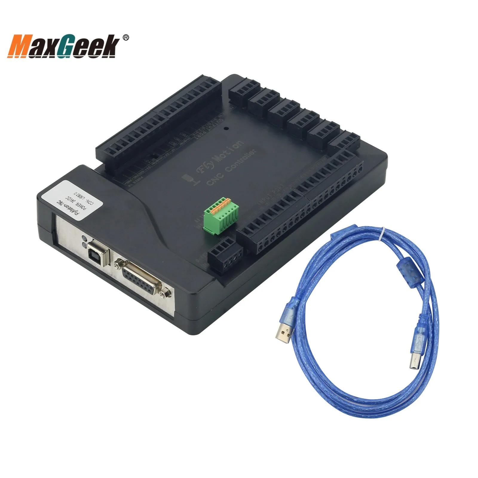 Maxgeek FlyMotion 6-Axis CNC Controller Mach3 USB CNC Motion Controller High Speed Differential Version for Engraving Machine