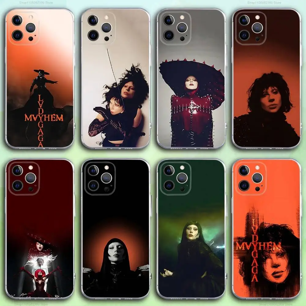 

L-Lady G-Gaga M-Mayhem Phone Case For iPhone 16,15,14,13,12,11 Pro,Max,Plus,X,XS,XR,SE4,E Mini Transparent Soft Cover