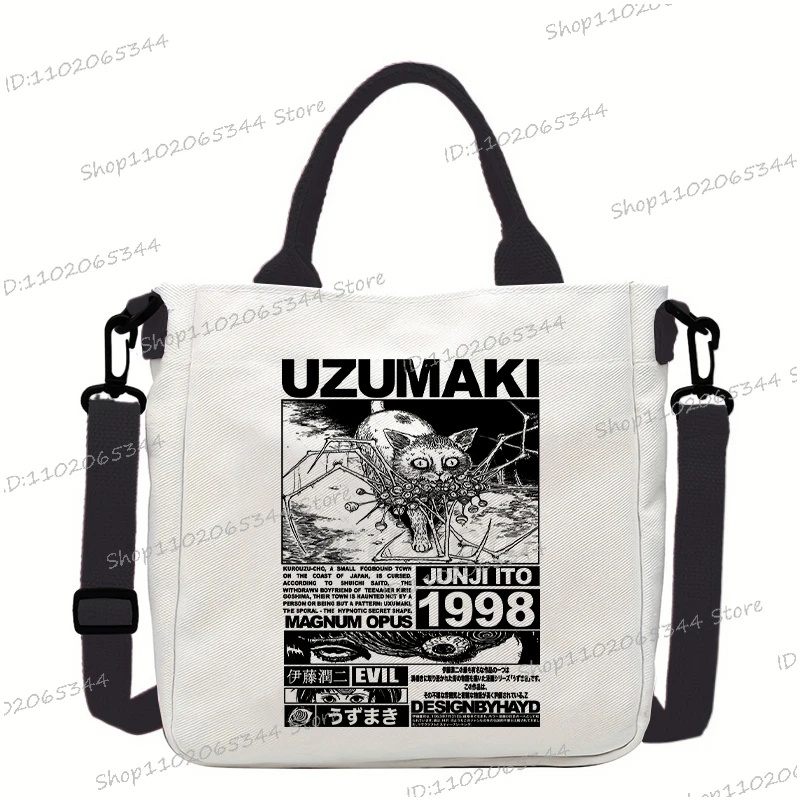 اليابانية مانغا جونجي إيتو القط قماش حقيبة كتف كلية نمط النساء الرجال أنيمي جونجي إيتو القط حقيبة كروسبودي الكرتون الفتيات حقيبة يد #5
