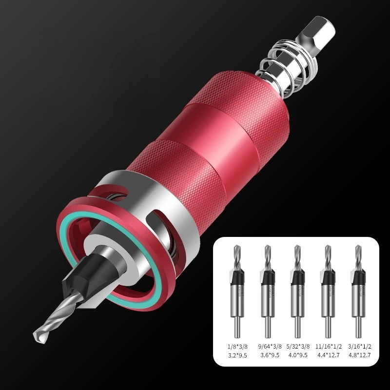 Semi-automatic Depth Adjustable Countersink Drill Bit Set Limit Countersink Hole Drill Kit For Screw Taper Hole