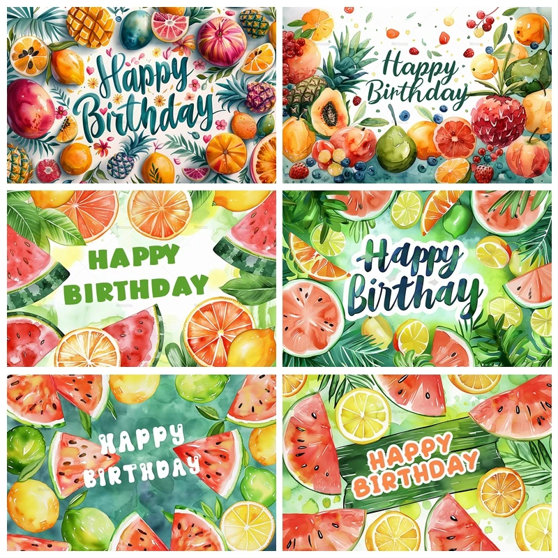 

Sweet Fruits Baby Birthday Backdrops for Photography Summer Watermelon Party Decor Photo Photographic Background Studio Shoot