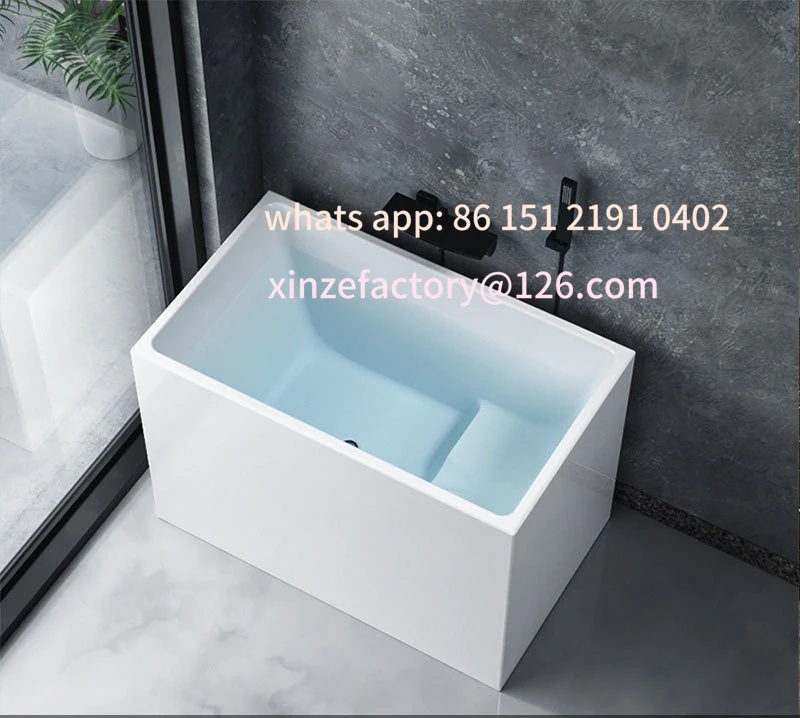 

Customizable Mini Small Bathtub Japanese Small Apartment Deep Immersion Acrylic Household Freestanding Adult Bathroom Bathtub