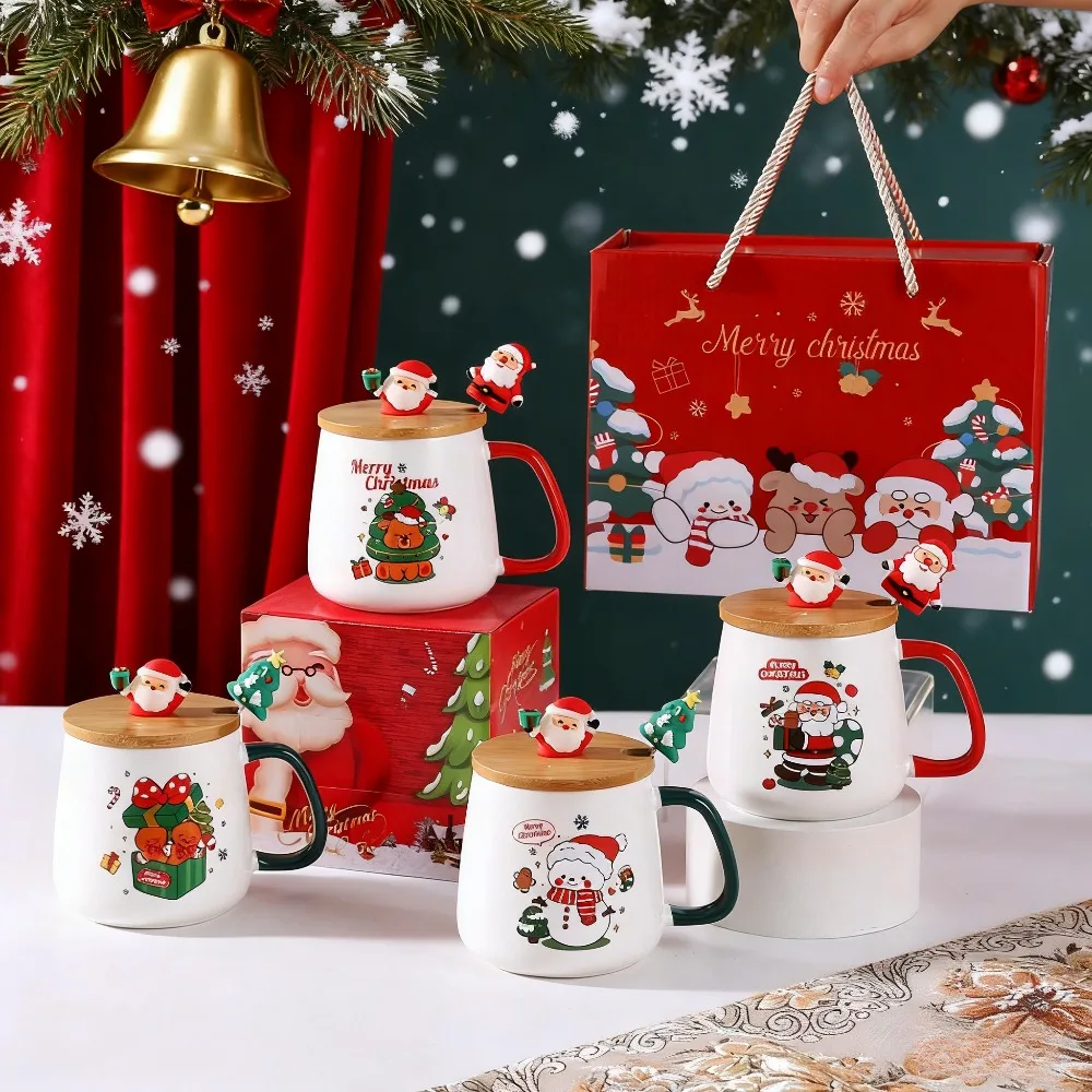 【セール中】クリスマスギフト セラミックマグカップ - サンタクロースの漫画デザイン、ホリデープレゼントにぴったりの可愛いコーヒーカップ