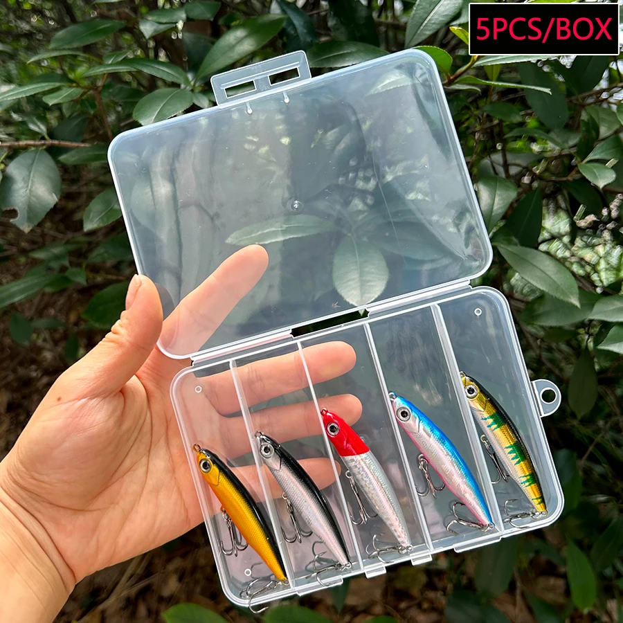 5PCS/BOX Small Fish Sinking Pencil Hard Baits Artificial Wobblers For Bass Trout Pike Carp Swimbait Crankbaits Fishing Lures Set