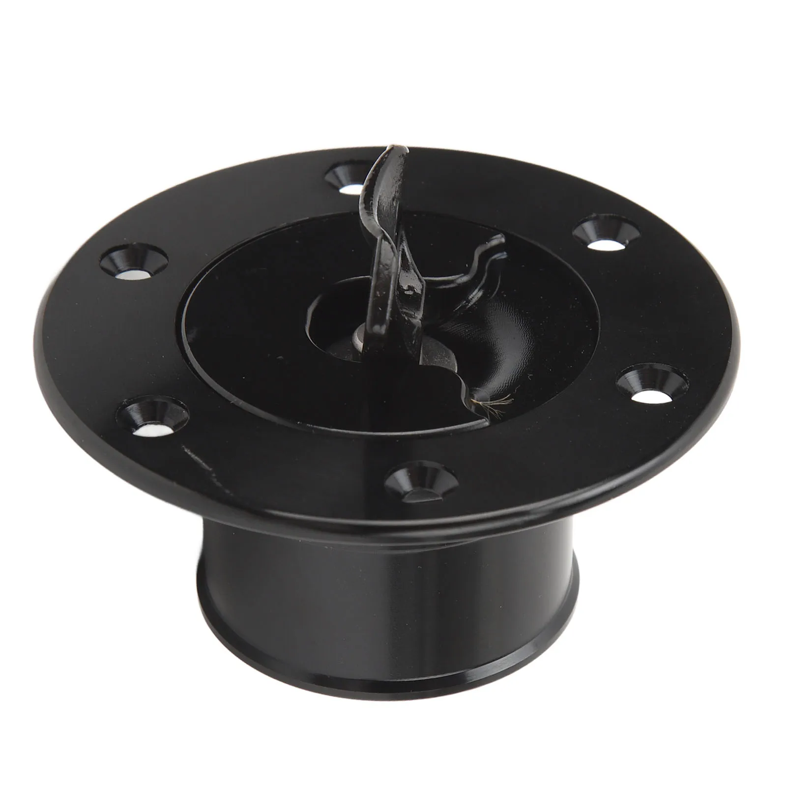 Fuel Cell Surge Tank Cap Billet Aluminum 39mm ID Flush Mounting 6 Bolts Open Type Black Universal for Car hot