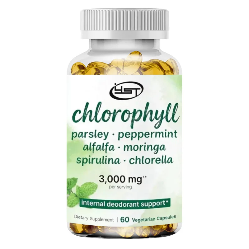 Trace Component Chlorophyll Super Green Complex Contains 60 Capsules of Parsley, Moringa, Spirulina, Microalgae, Etc