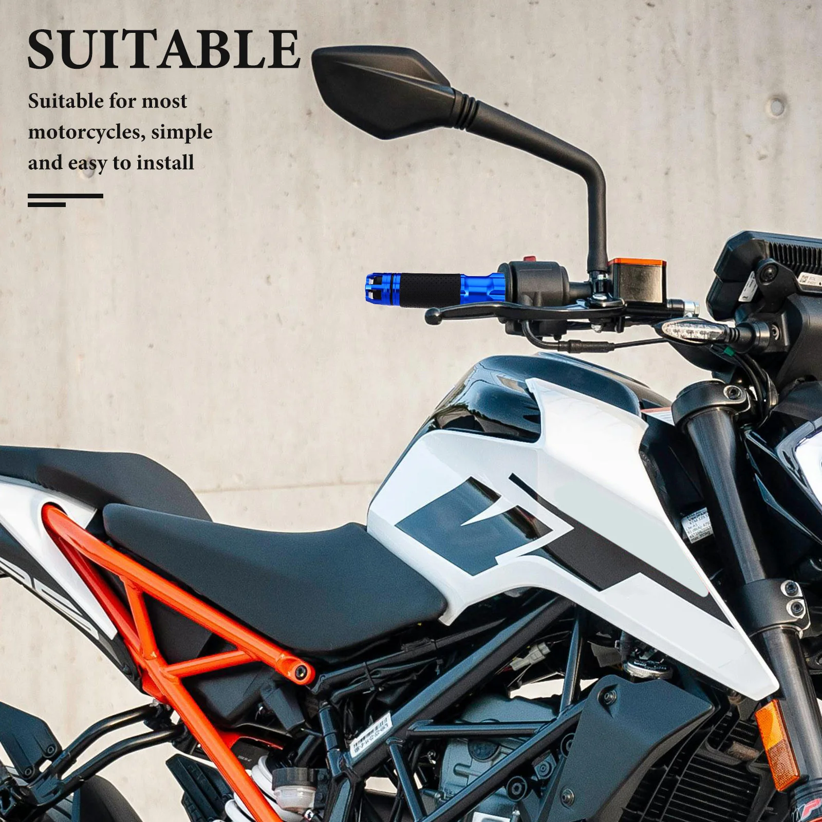 

2Pcs Motorbike Handlebar Grips Aluminum Alloy Non Slip Comfortable Motorcycle Replacement Handlebar Throttle Grip Accessories