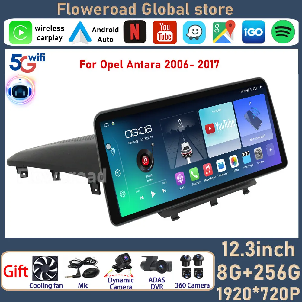 

12.3 Inch 1920*720 QLED Car Radio Android For Opel Antara 2006 - 2017 GPS Navigation Audio Car Multimedia Video Player Carplay