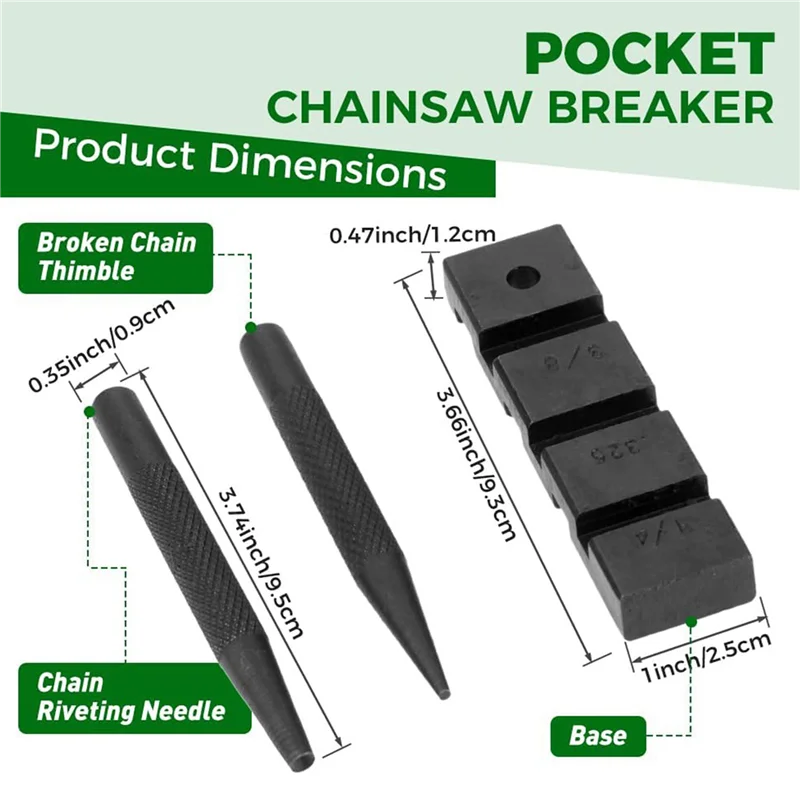 B28C-6PCS Карманный выключатель для бензопилы, набор инструментов для ремонта цепной пилы с 20 комплектами, 0,325 дюйма, ремонт столярных звеньев цепи бензопилы
