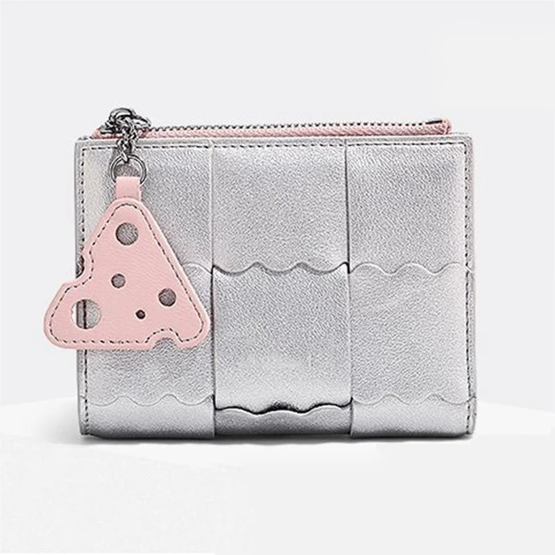 Creatieve Multifunctionele Geweven Pu Lederen Kaarthouder Vrouwen Rits Korte Portemonnee