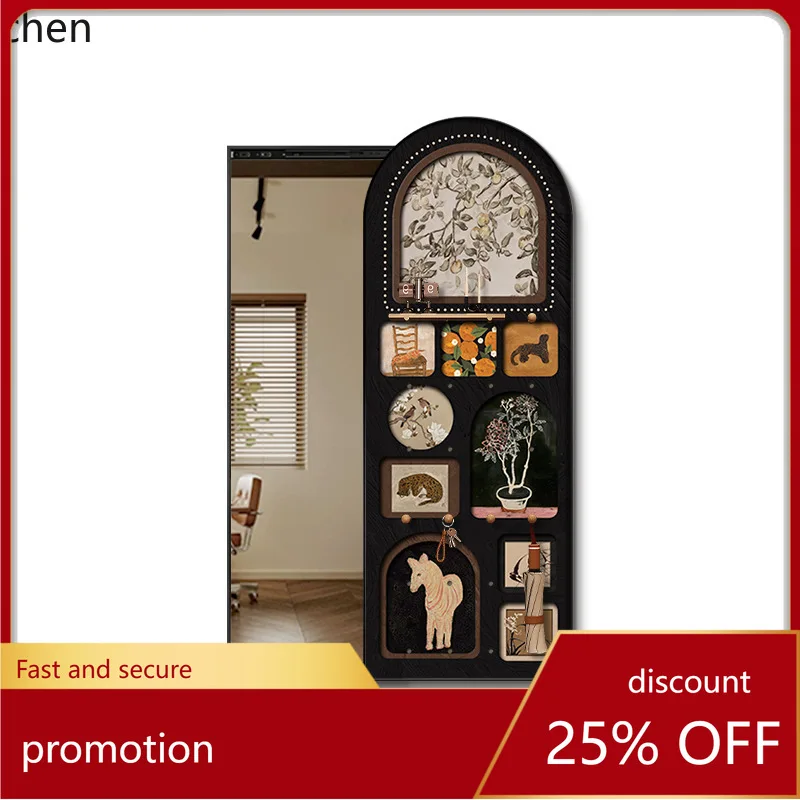YFY  hidden push-pull full-length mirror - premium concealed entryway dressing mirror with decorative wall-mounted mirror art