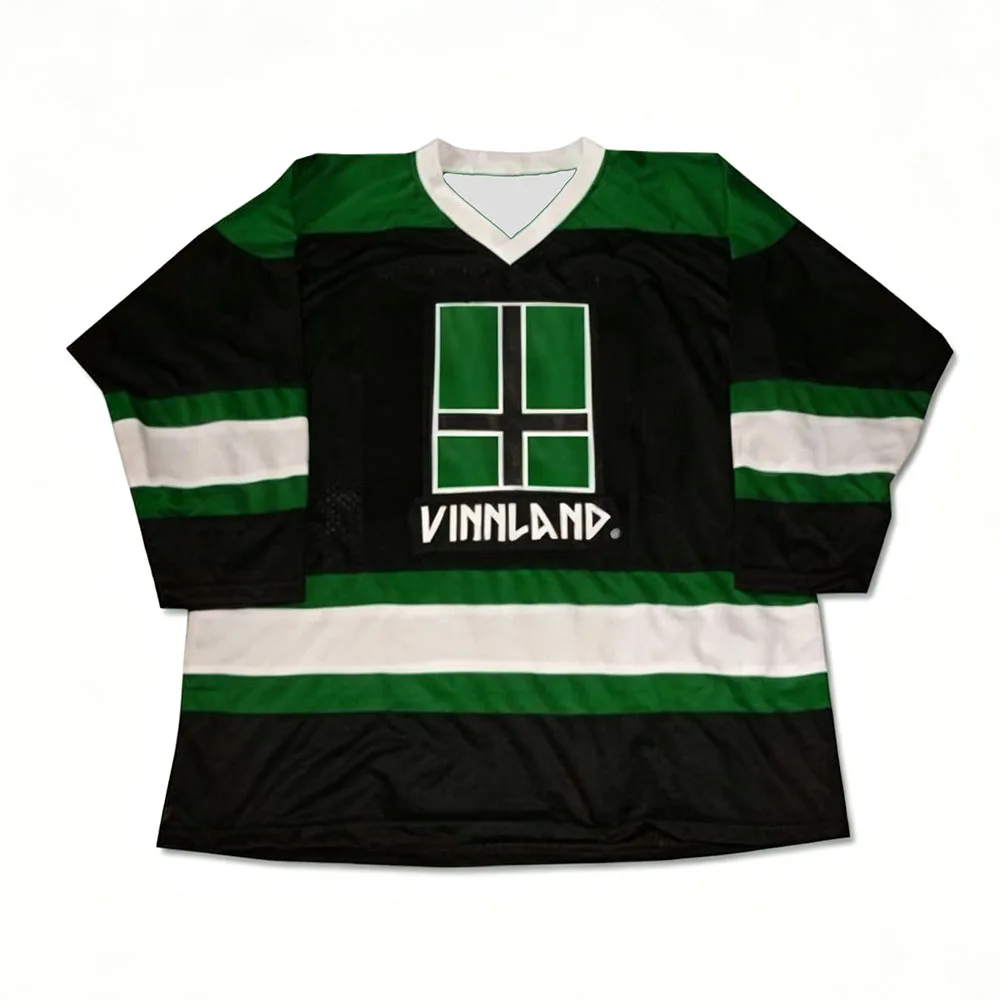 Type O Negative 13 VINNLAND Print Mesh Hockey Jersey für Männer und Frauen, Langarm-Sportuniform, Metal Band Streetwear Tops, bedrucktes Shirt – Detail 3