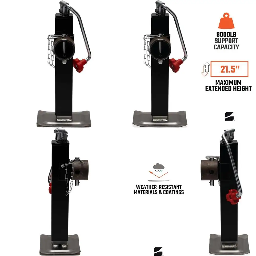 

Top-Wind Jack with Fixed Legs, 7000lb Lit and 8000lb Load Capacity, Round Tubular Swivel, Suitable for Utility, Heavy Equipment,