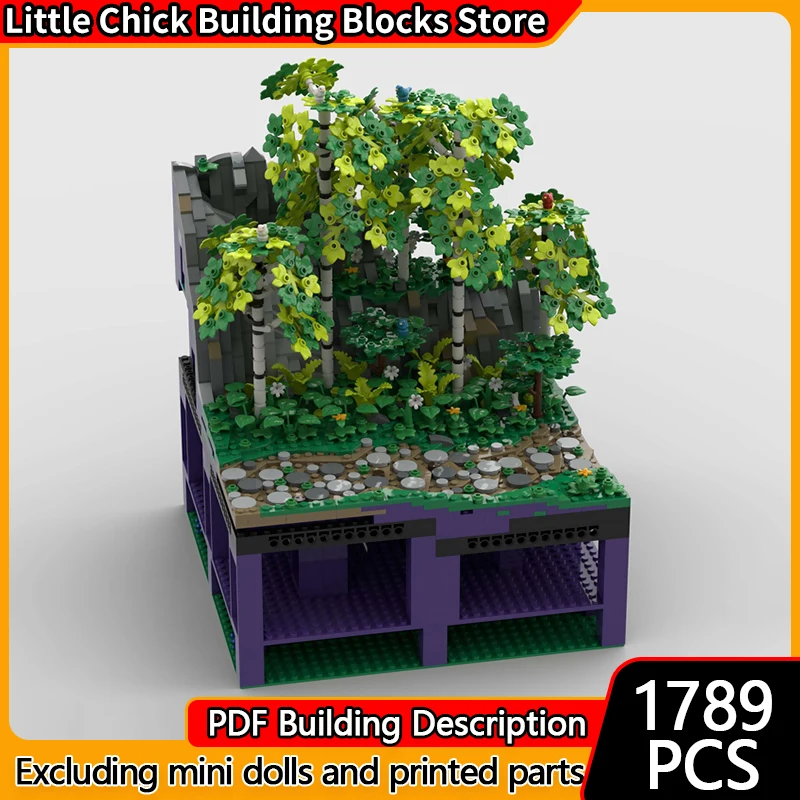 

Medieval Castle Model MOC Building Bricks Landscape With Birches Modular Technology Children Holiday Gifts Assemble Toys Suit