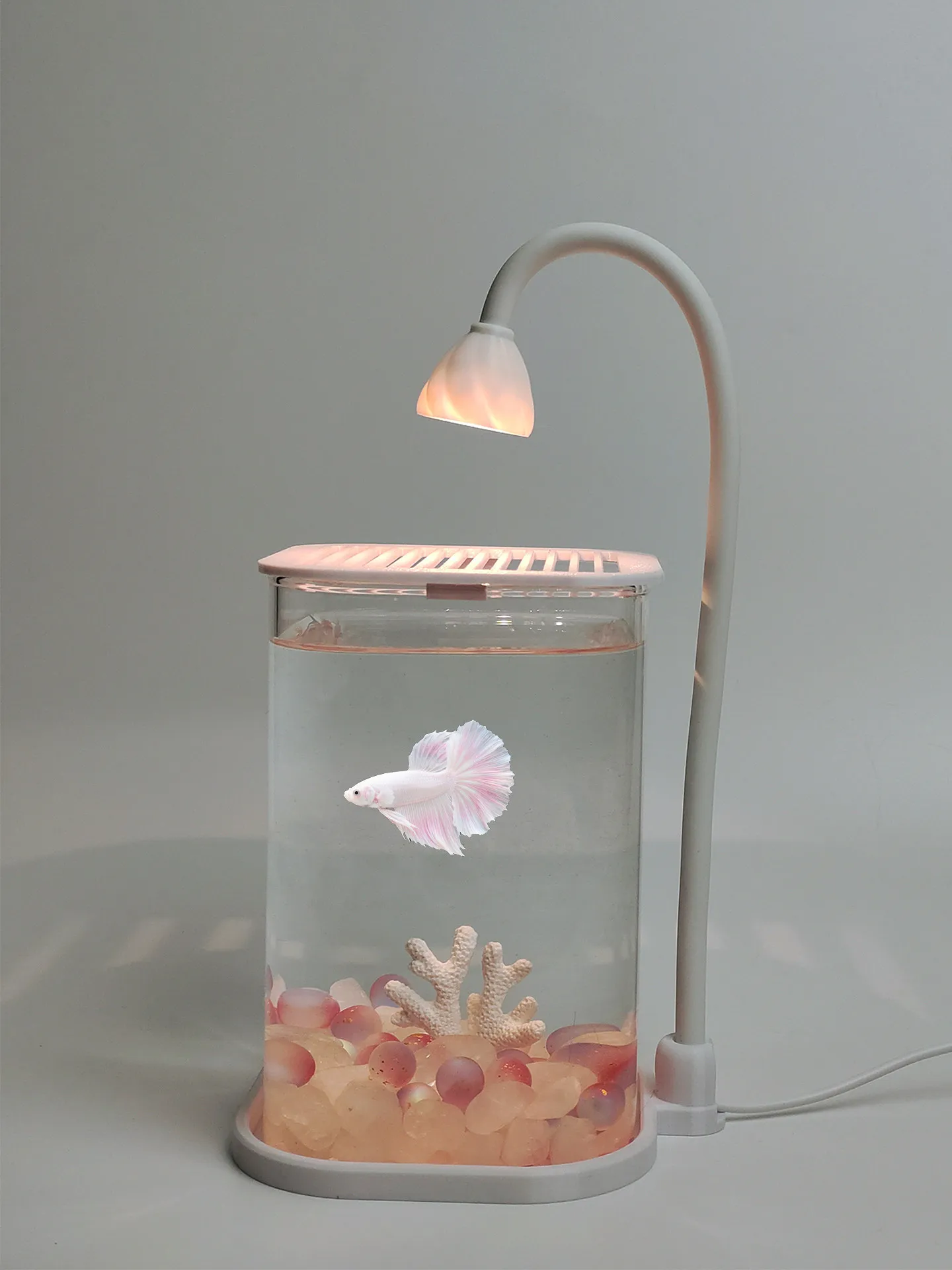 

Round corner square tank desktop small fish tank special tank for fighting fish