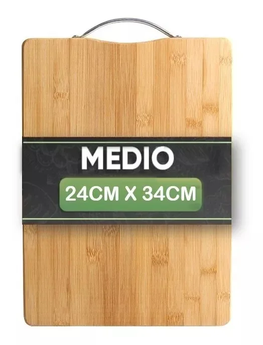 LAGOM Tabla Picar Cortar Alimentos Carnes 24x34cm De Bambú Y Madera Orgánico Natural 3 En 1 Alta Densidad Y Dureza Con Agarradera Colgable Excelente Artesanía Sin Daño A Cuchilla Facil De Limpiar