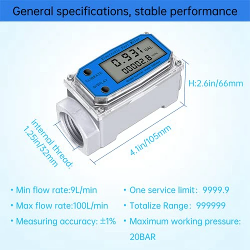 Fuel Flowmeter Water Flow Meter For Measure Of Water Crude Oil, Methanol Gasoline Liquid Flow