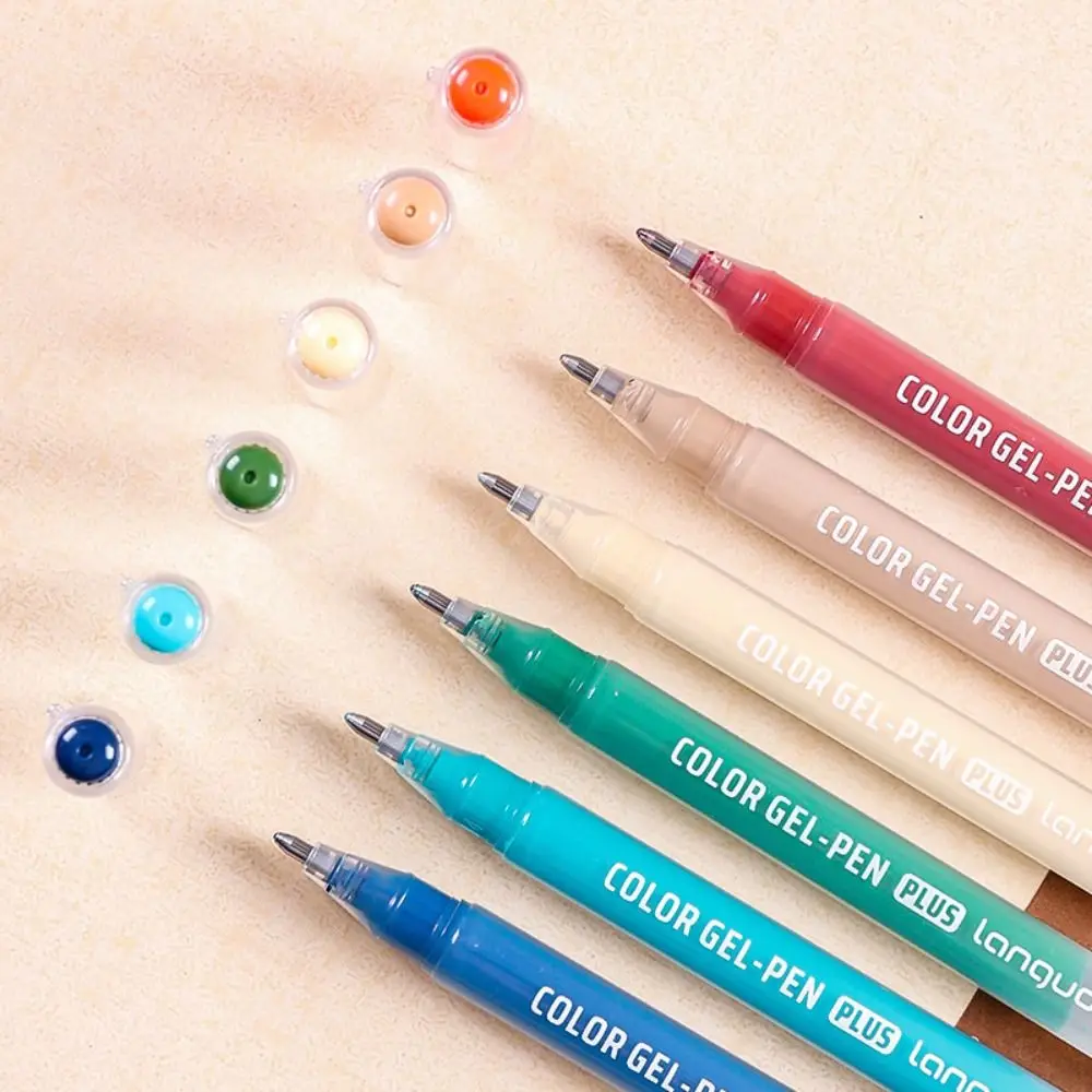 6 قطعة مجموعة أقلام جل الخط متعدد الألوان قلم محايد اللون الكتابة رسم اللوحة ماركر القرطاسية الجمالية اللوازم المدرسية الفنية #3