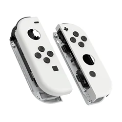 eXtremeRate Replacement Shell Housing Controller Cover Full Set Button for Nintendo Switch JoyCon & OLED JoyCon - White